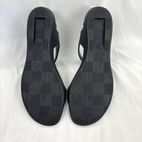 Givenchy Black Rubber‎ Sandals Women’s Size 8 UK39 Textured Strap Jelly Flats - Picture 8 of 15
